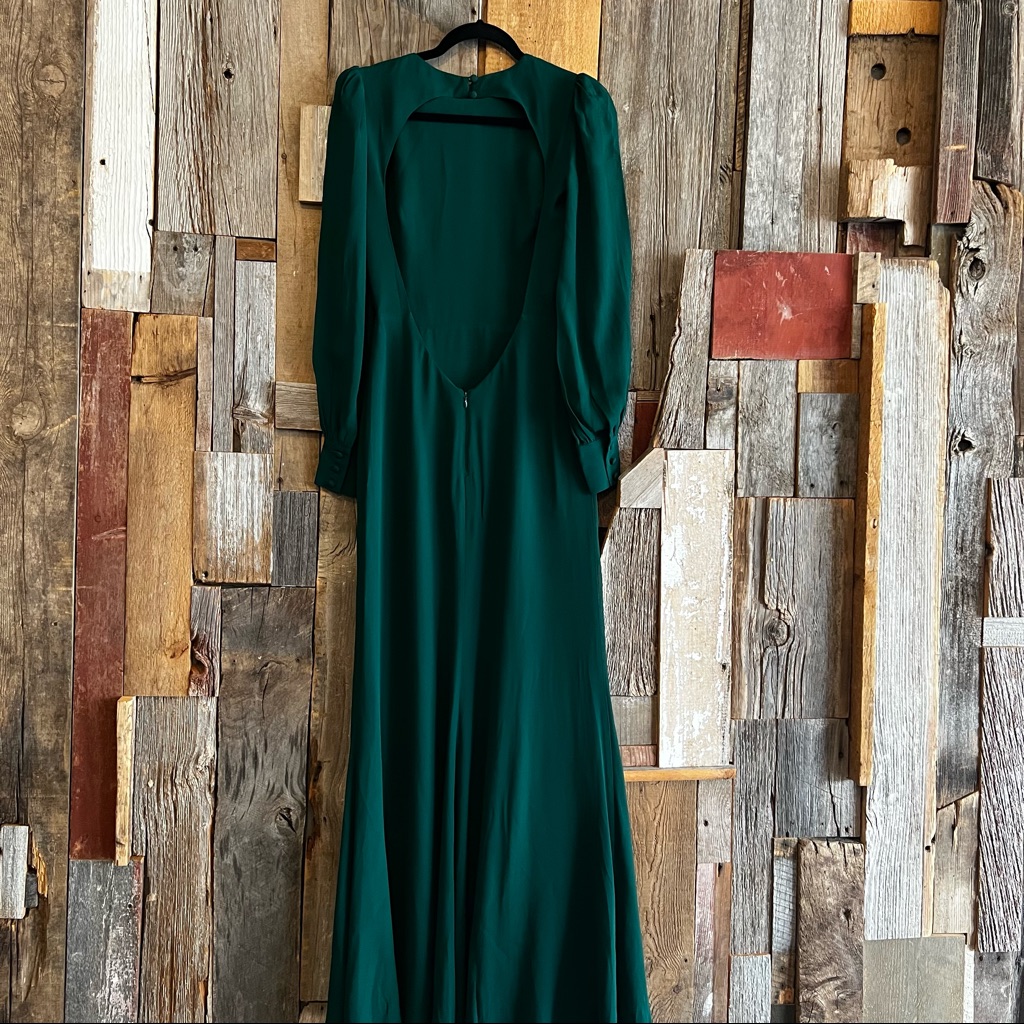 Reformation Milena Maxi In Emerald Dress